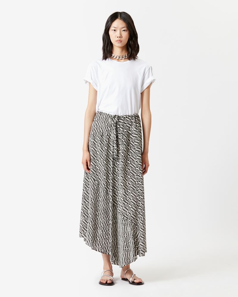 ALONA LONG MONOGRAM SKIRT